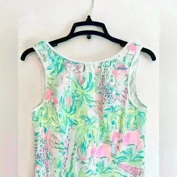 Lilly Pulitzer Mila Shift in Sea Salt Blue On Parade Dress Giraffe Elephant - Picture 3 of 8